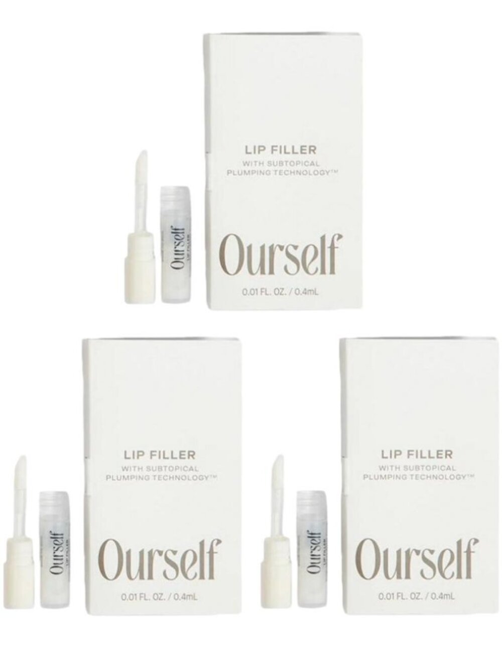 Ourself 3 Piece Lip Filler Plumping .4ml Each Purse Size